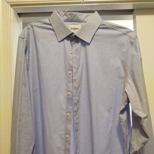 XL Standard Fit Dress Shirt (blue, white stripe)